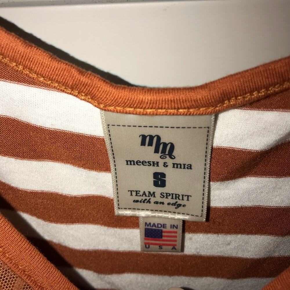 Meesh & Mia Texas UT Team Striped Mesh Yoke Tank - Picture 4 of 5